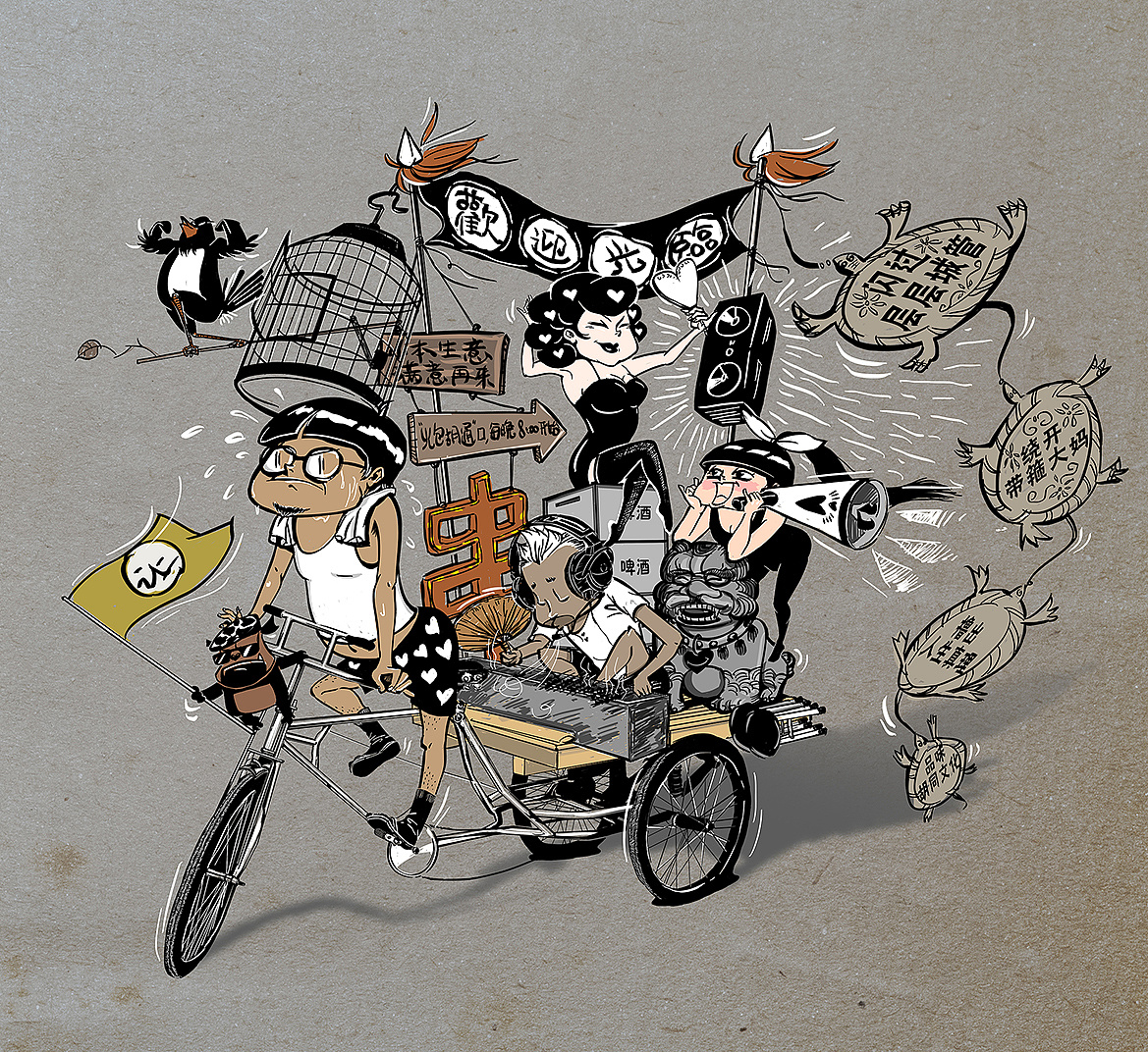 火包电商开卖在即,一组电商宣传手绘图