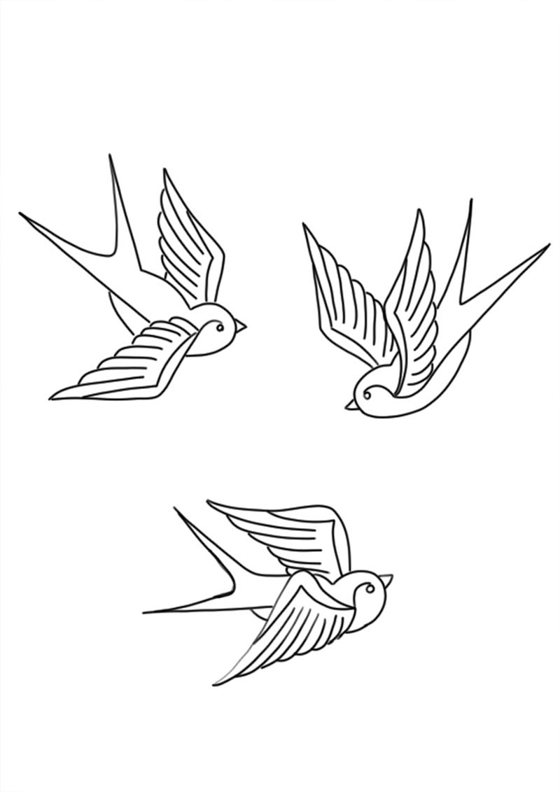 燕子手绘图 简笔图片