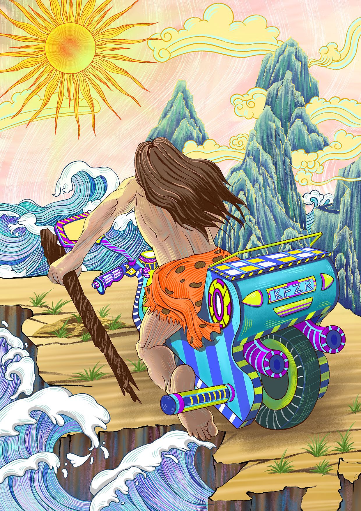 跨时空奇遇记插画设计