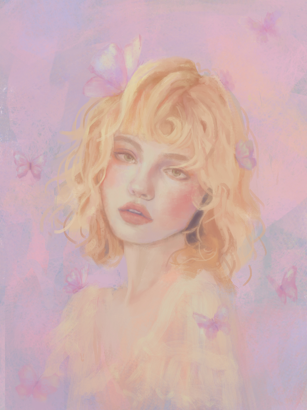 粉色蝴蝶少女