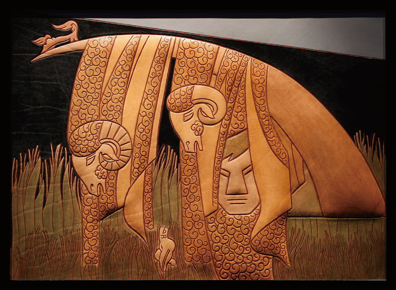 耗时6年纯手工创作《蒙古秘史》-蒙古族皮革艺术/原创