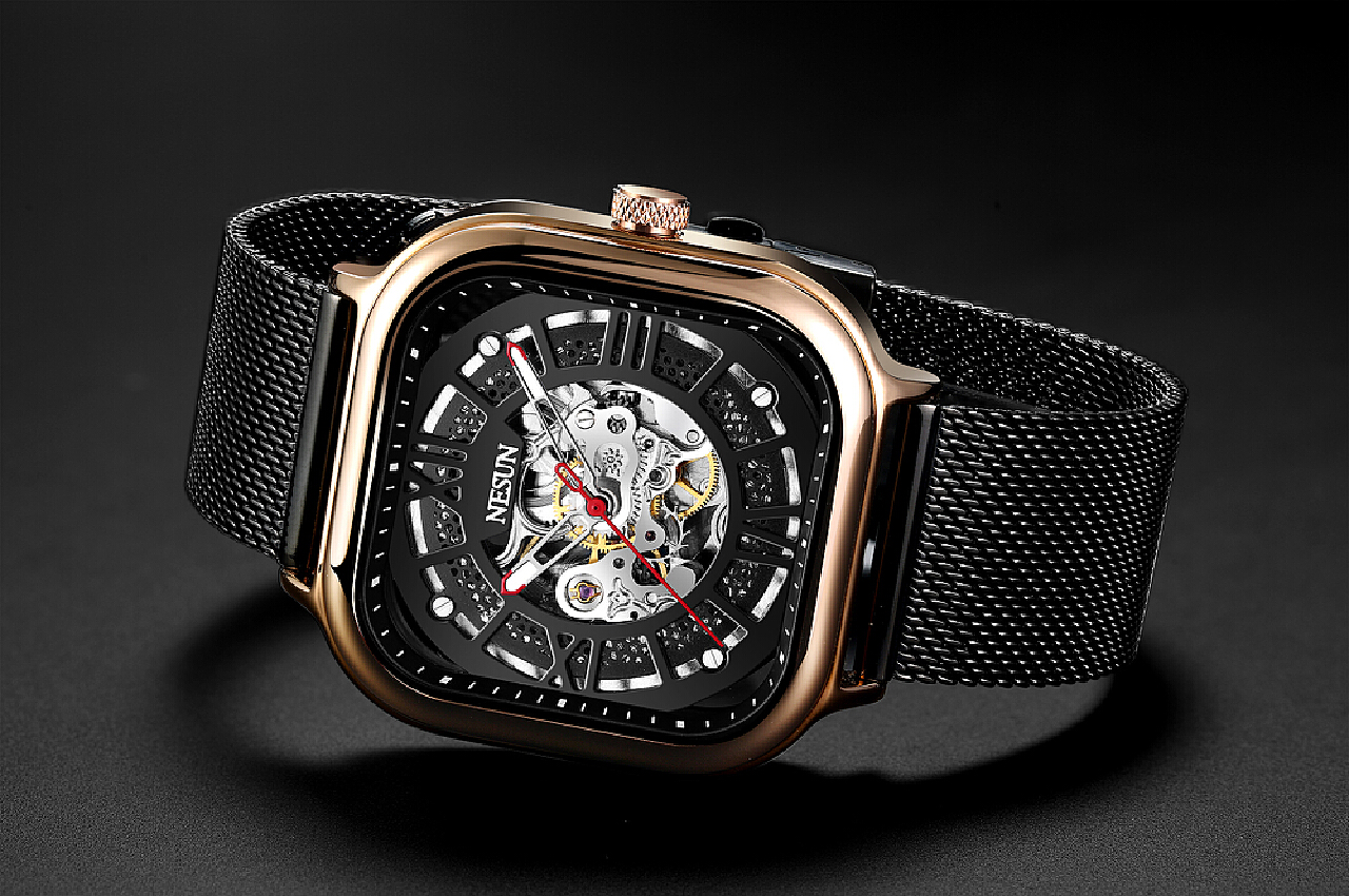 新款品牌男士手表 防水日历枪黑色不锈钢钢带表商务运动手表男-阿里巴巴