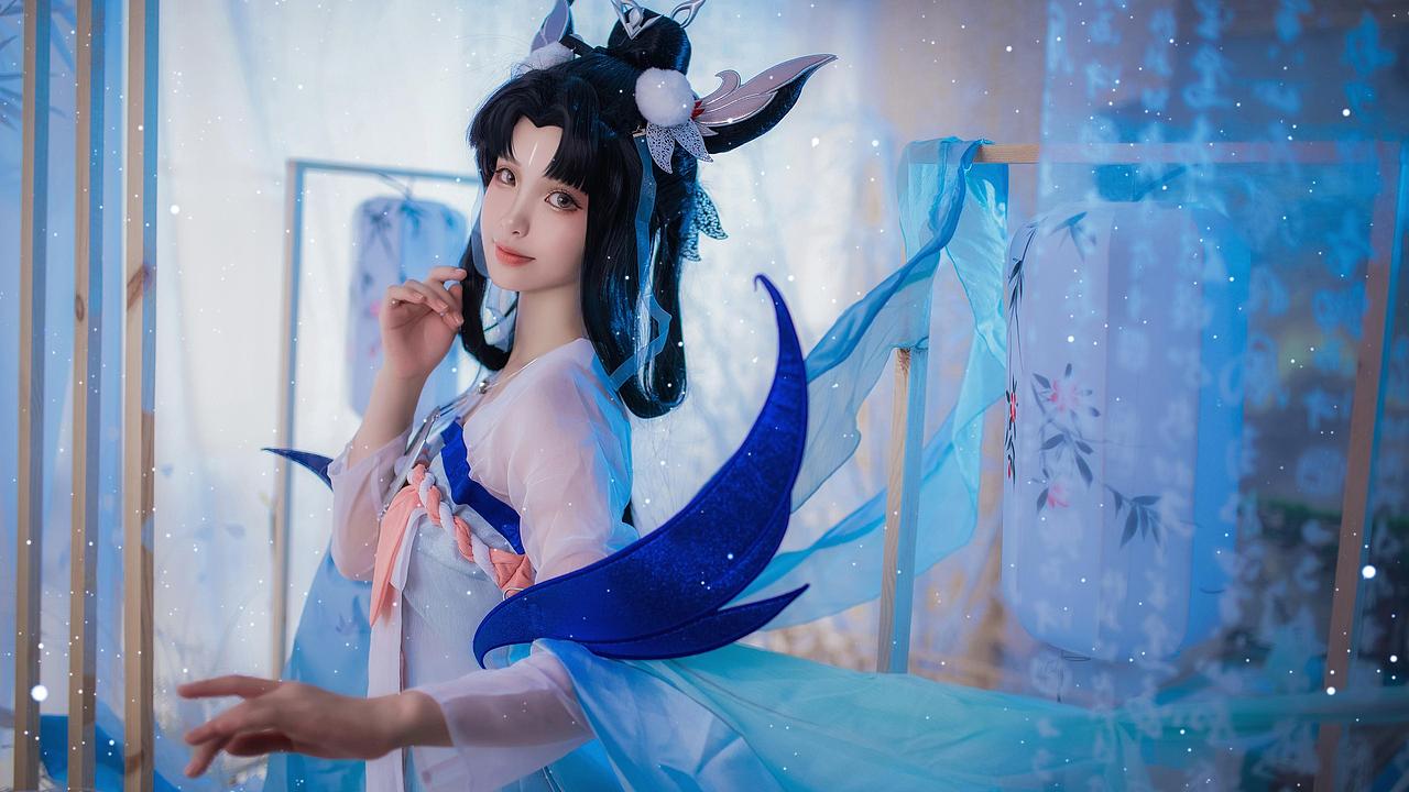 王者荣耀嫦娥如梦令cosplay美腿古风写真