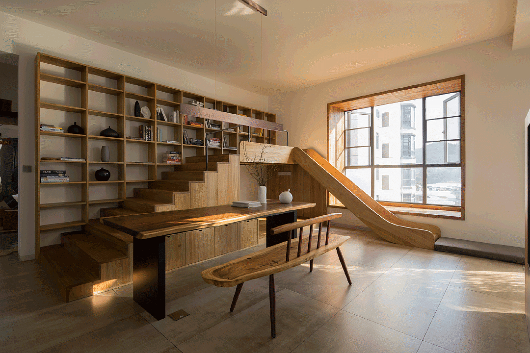 客厅定制原木滑滑梯，生活保持童真（图ZMjYyMzEwNzk2） - 家装设计 - 站酷设计师峰光无限装饰原创素材 - 站酷ZCOOL