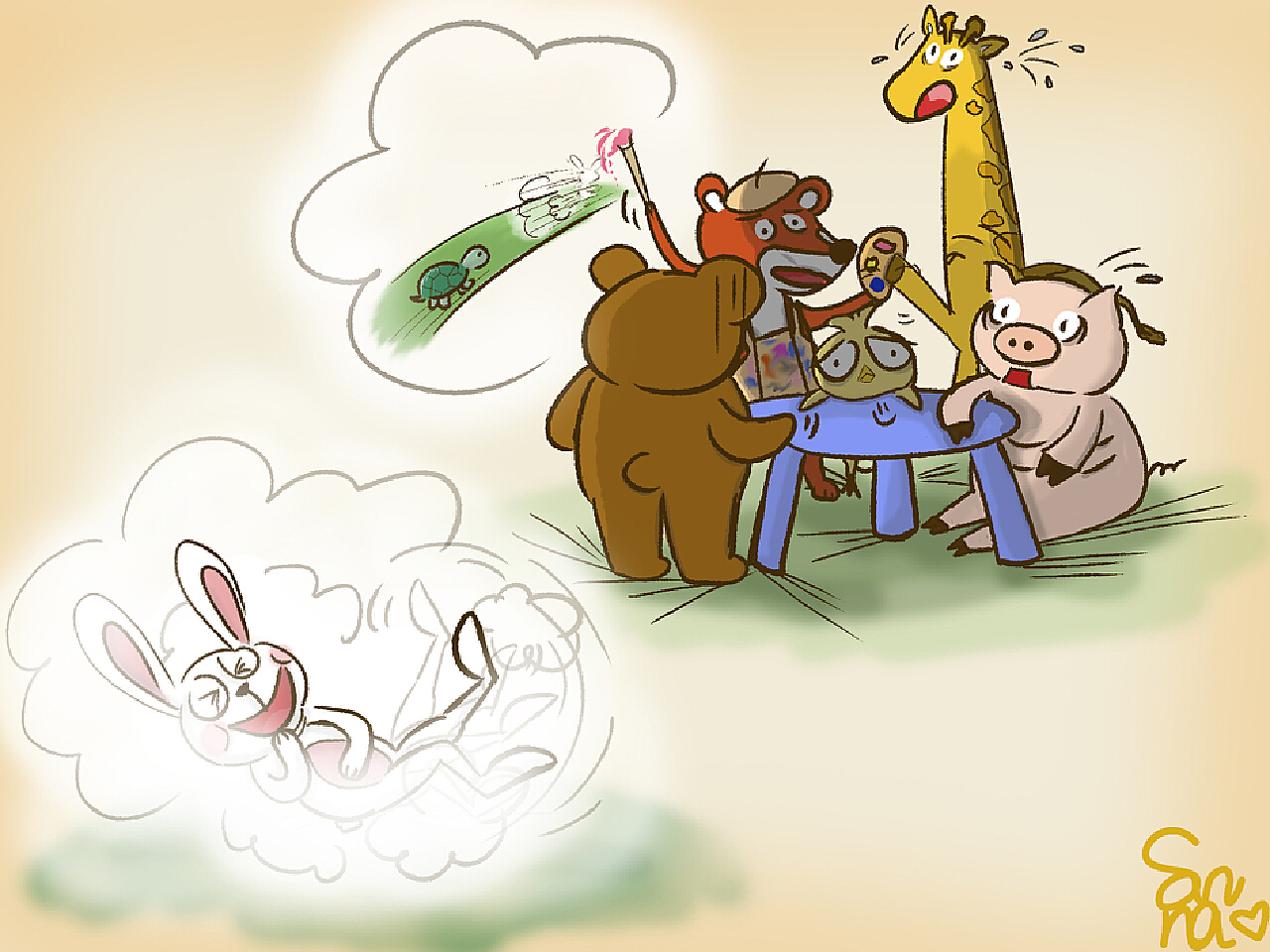 龟兔赛跑|插画|儿童插画|一粒王药师 - 原创作品 - 站酷 (ZCOOL)