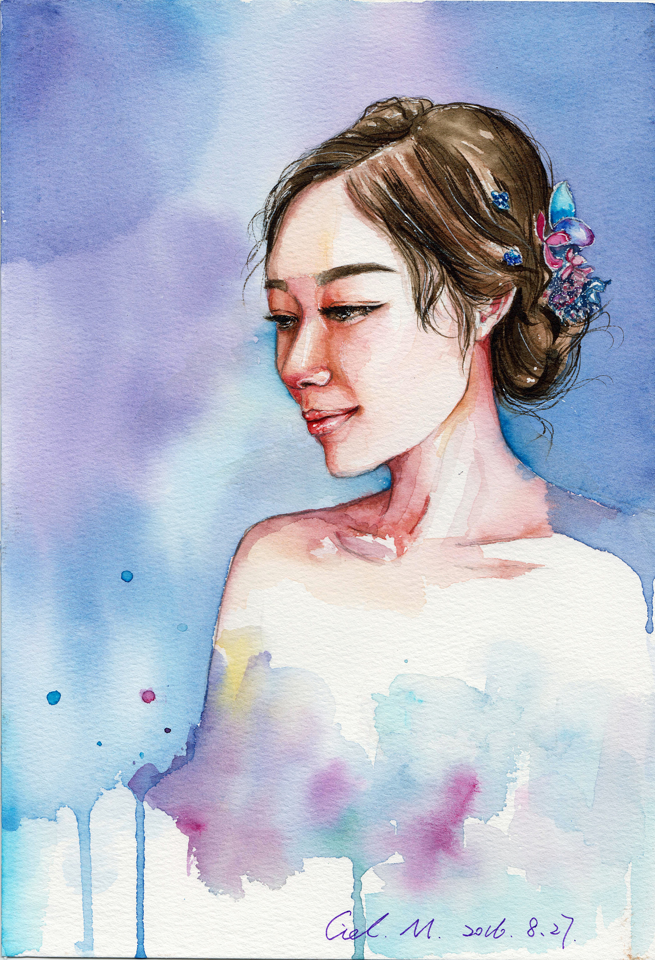 水彩人像插画 - 原创作品 - 站酷(zcool)