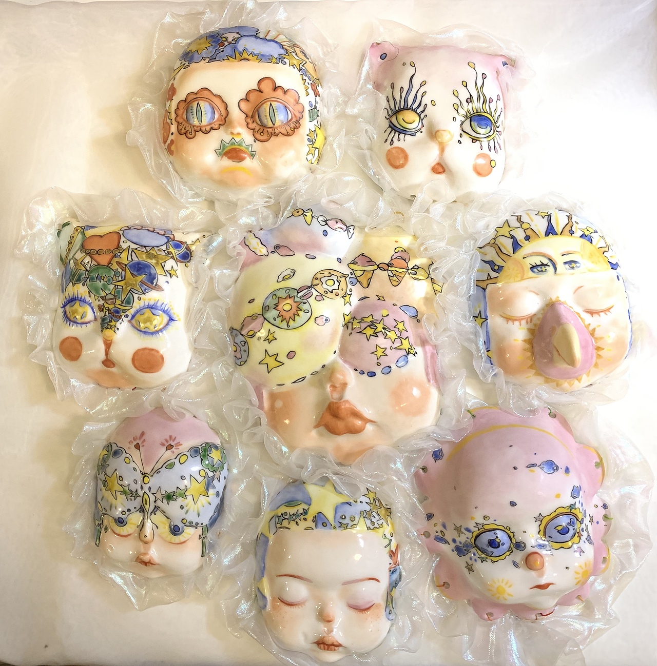 陶瓷作品《乱脸》（图ZMjI4OTQxNTU2） - 其他手工艺 - 站酷设计师梅沙misa原创素材 - 站酷ZCOOL