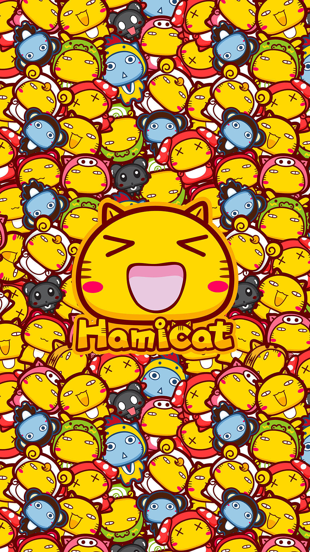 有好多哈咪猫的插画图案