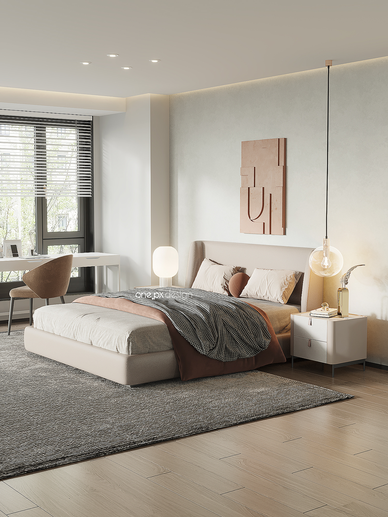 产品3D效果图-卧室-床