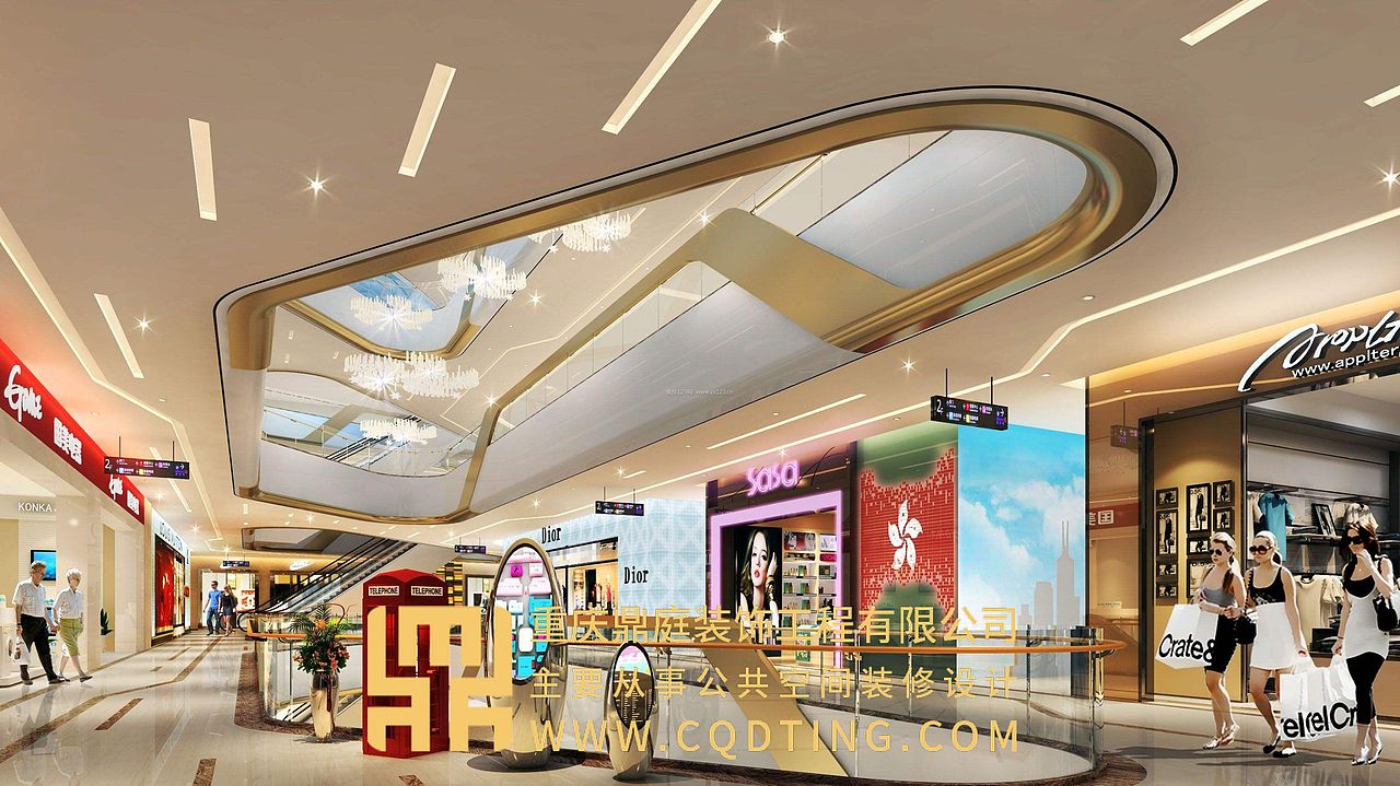重庆商场装修 商场空间设计 商场公共空间装修设计 鼎庭装饰早期作品系列