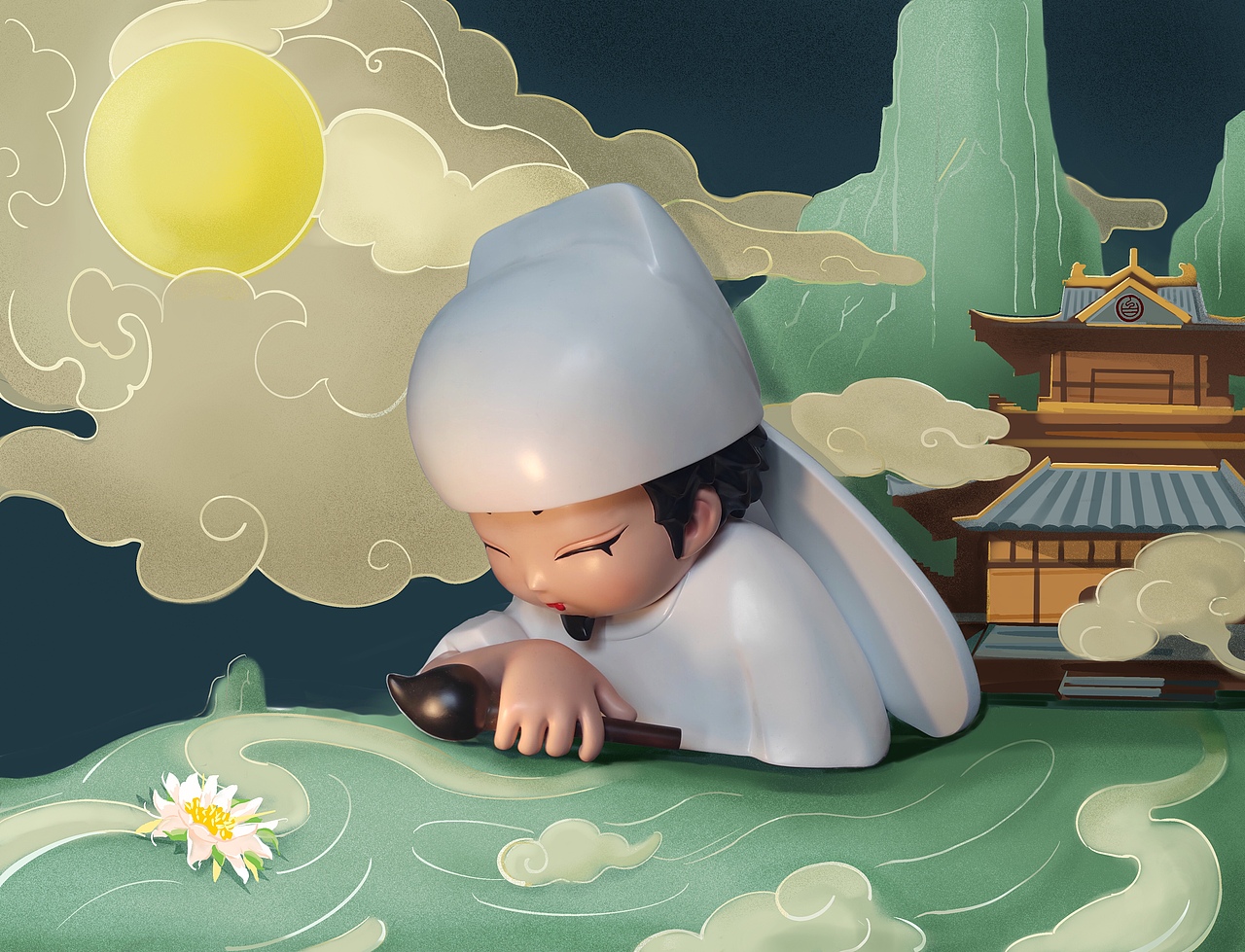 2021大合集李白带你逛首届中国武汉文化旅游博览会标签李白国潮插画月