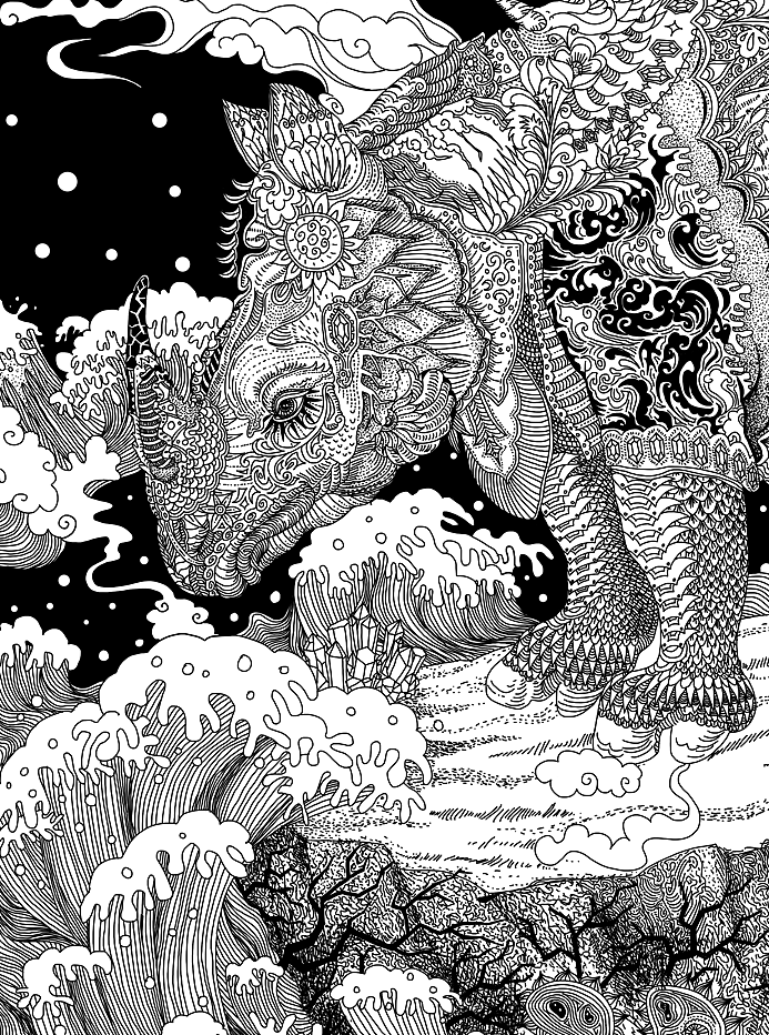 两幅黑白画，业余时间画了两个月 .（图ZNzI5MDg0NjA=） - 商业插画 - 站酷设计师刘玉武lyw原创素材 - 站酷ZCOOL