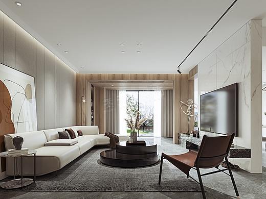 公园大道上东汇装修,跃层户型现代简约风格设计