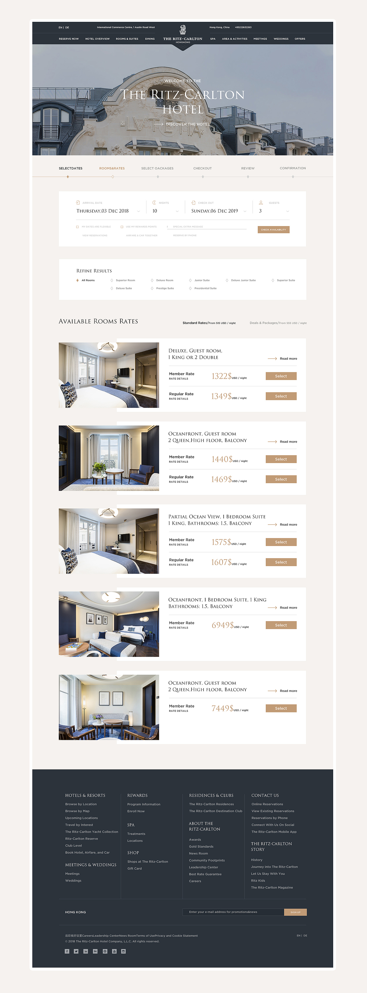 The Ritz-Carlton丨香港丽思卡尔顿酒店官网设计（图ZMTQ1MTU0NzQ4） - 企业官网 - 站酷设计师一然同学原创素材 - 站酷ZCOOL