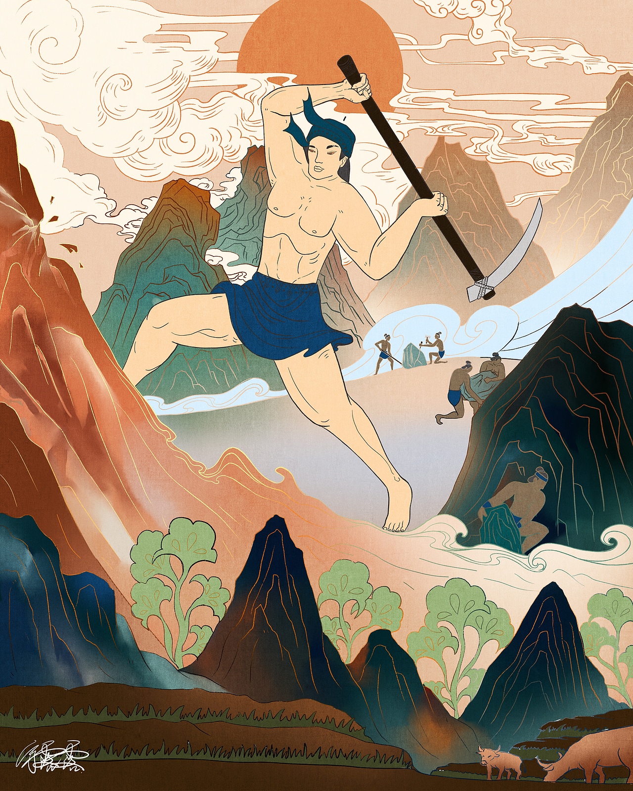 广西壮族神话9（图ZMjMwMDM1NjQw） - 创作习作 - 站酷设计师只想发呆原创素材 - 站酷ZCOOL