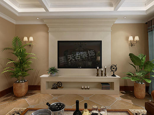 首地江山赋叠拼别墅美式风格装修-天古装饰设计师李鹏