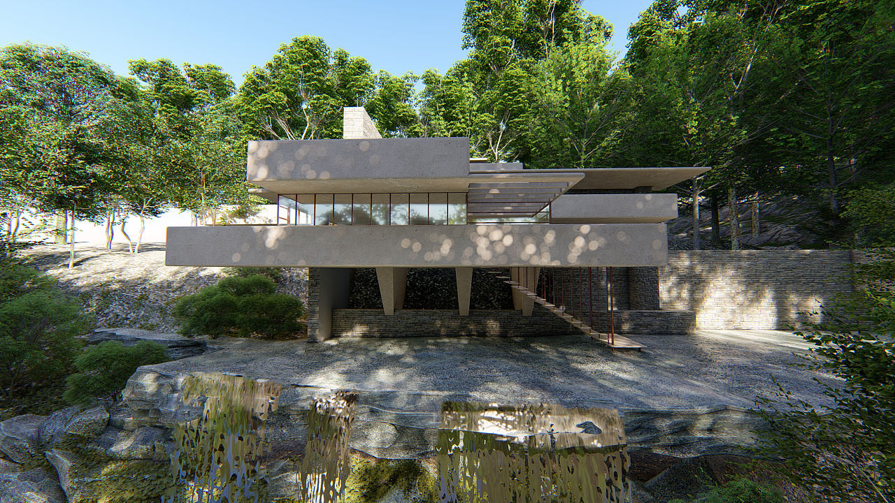 赖特的流水别墅|三维|建筑/空间|雅礼集 - 原创作品 - 站酷 (zcool)