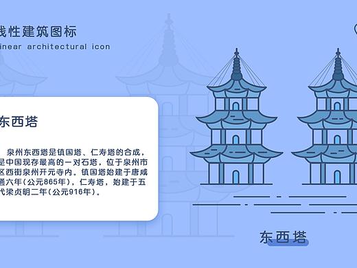泉州线性建筑图标设计