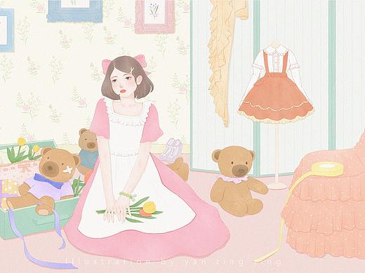 第 四 只 小 熊（個人主頁-ZNDk1MTQ2MDA=） - 商業(yè)插畫 - 站酷設(shè)計師閆聽聽原創(chuàng)素材 - 站酷ZCOOL