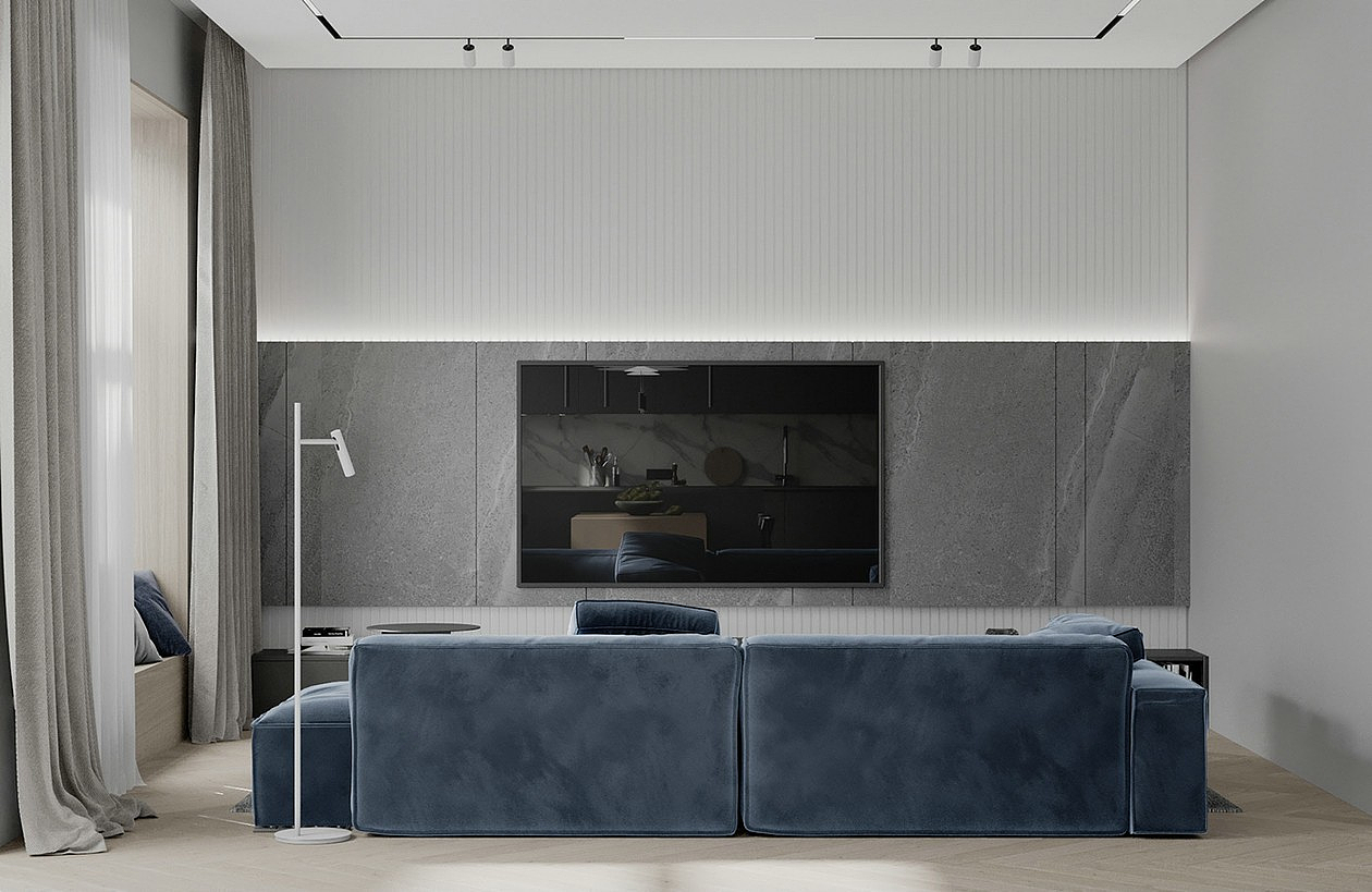 原木+蓝色 优雅又柔和,柔和中展露梦幻的气息