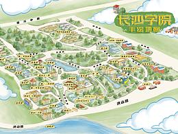 长沙学院手绘地图