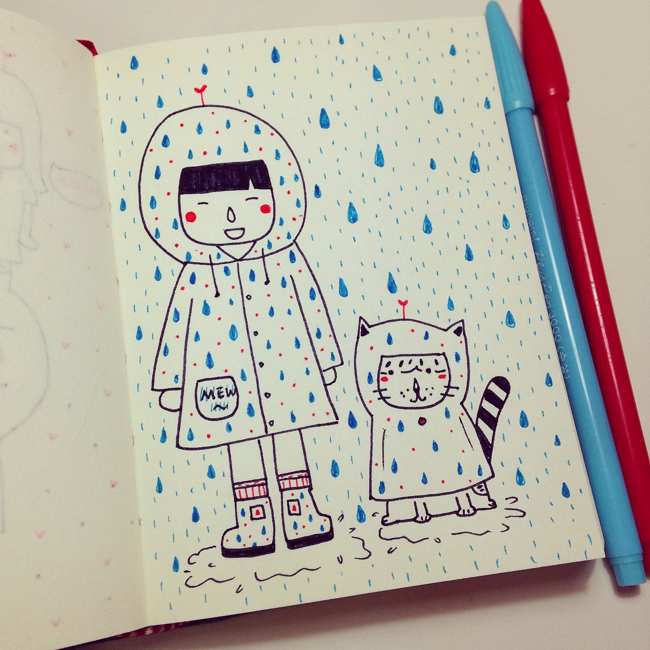 每天睡前画手绘日记来平静一下我浮躁的心情.虽然内容嘛.都比较肤浅.