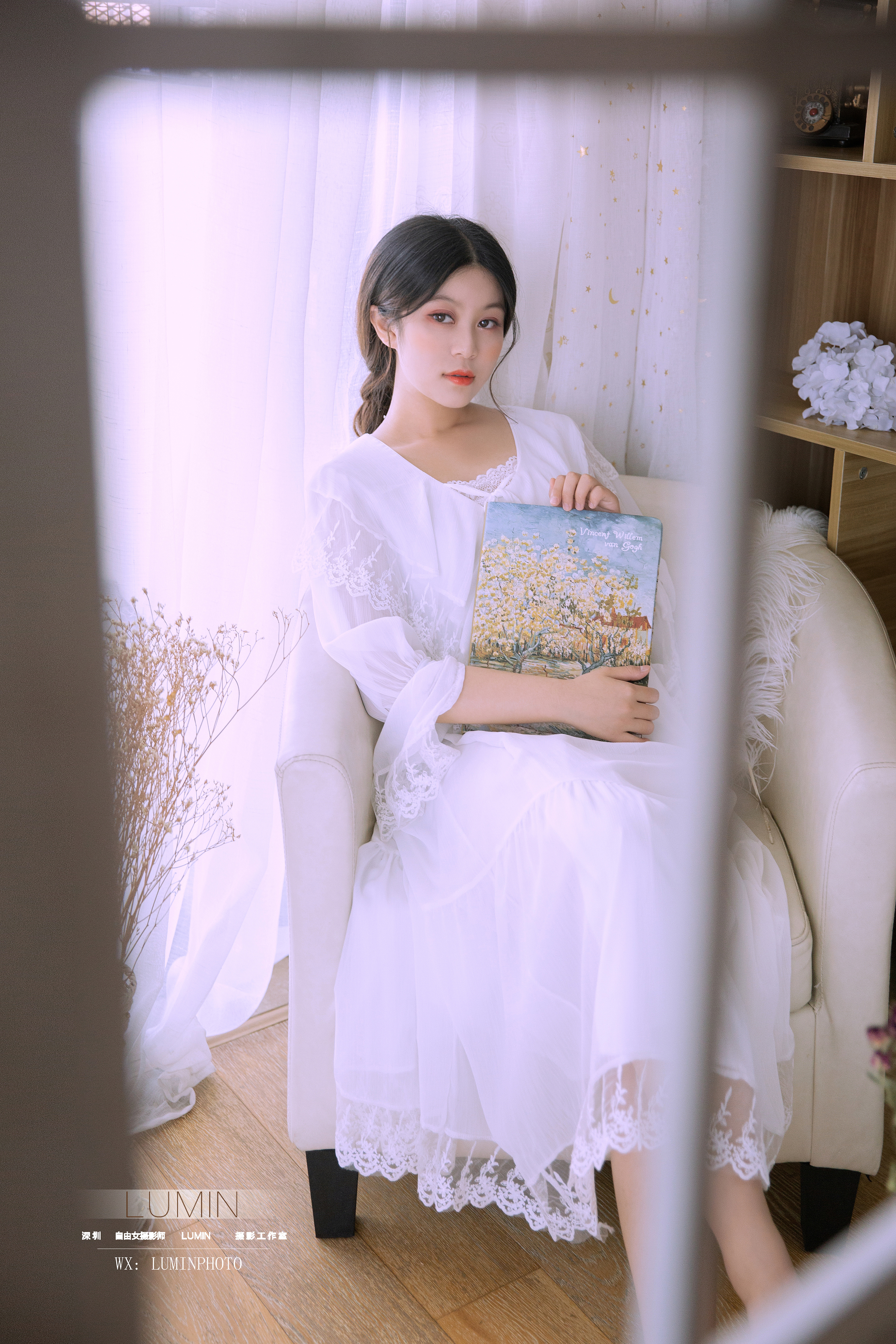 法式蕾丝裙 深圳少女写真 室内