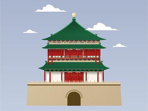 西安鐘樓（個人主頁-ZNDg5MjA0NzY=） - 其他平面 - 站酷設計師四層樓原創(chuàng)素材 - 站酷ZCOOL