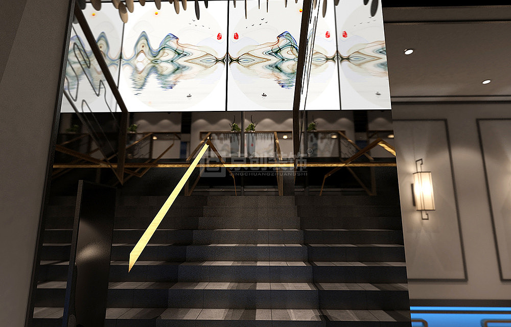 郑州火锅店装修设计案例-大蓉和火锅店设计效果图