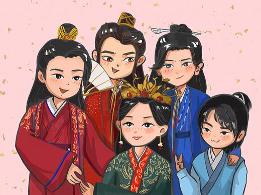 山河令/同人创作：五人全家福