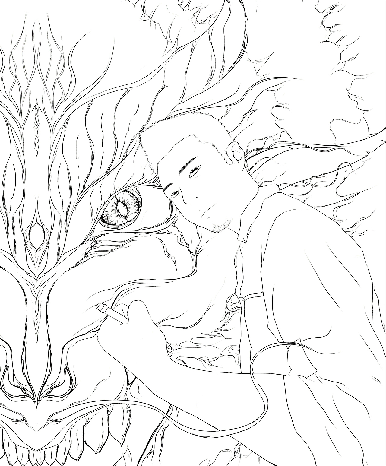 双子天星 插画 道家