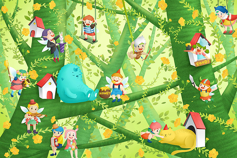 来自森林的小伙伴（图ZMTQ2OTQ3NTY=） - 商业插画 - 站酷设计师童壮壮weiiew原创素材 - 站酷ZCOOL