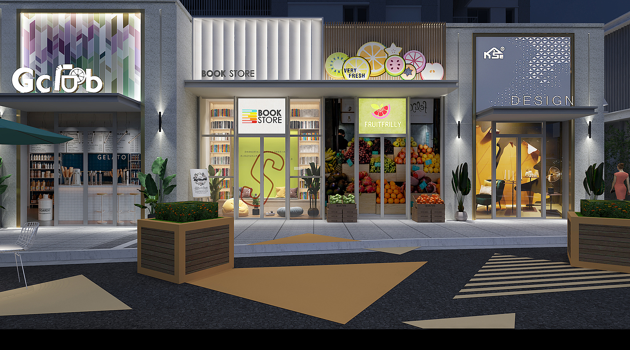 璀璨万镜商业街门头,橱窗,美陈包装设计