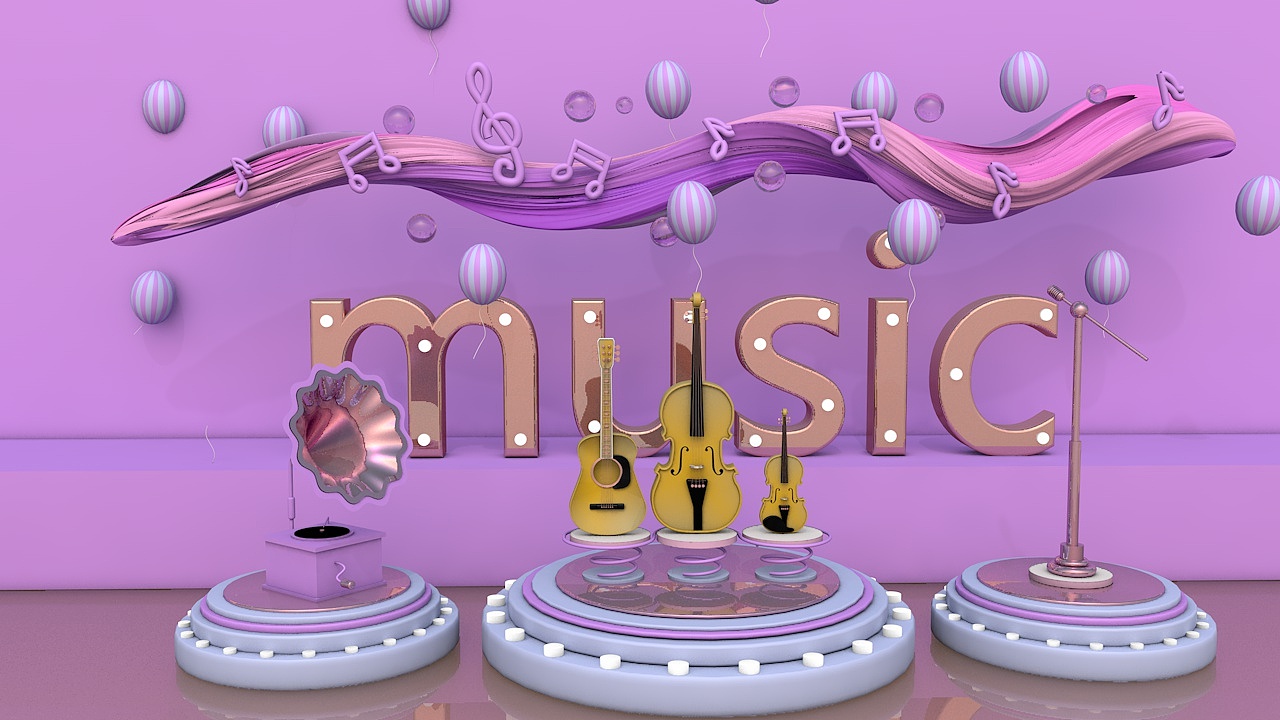 音乐主题的c4d场景