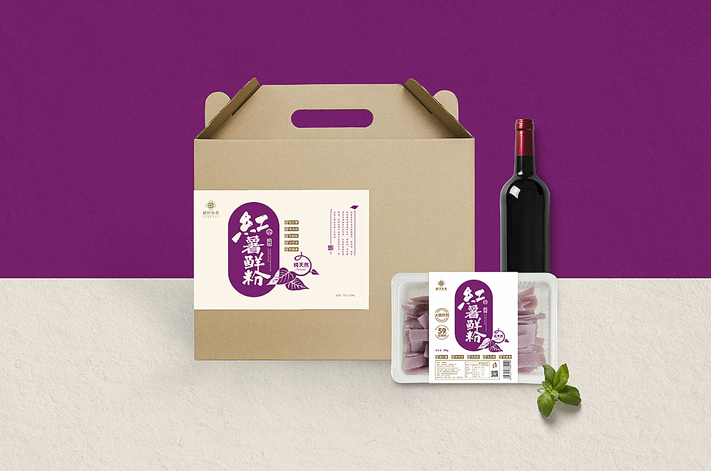 紫薯鲜粉产品包装设计（图ZOTY4NjA4Mjg=） - 包装 - 站酷设计师TONSH同时原创素材 - 站酷ZCOOL
