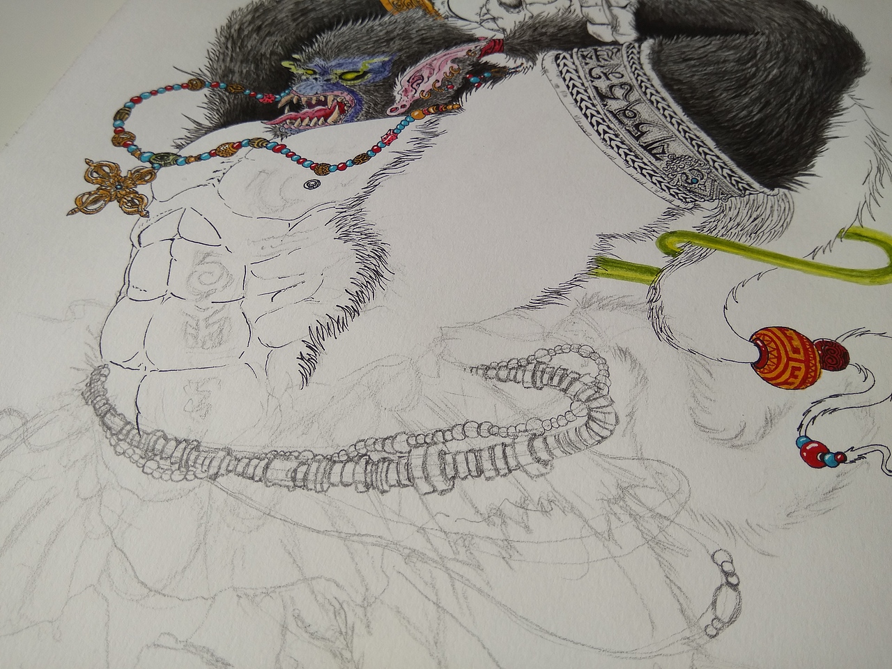 2018.03.15-山海经-南山经-招摇山神兽之“狌狌”（图ZMTA4MDk3NjU2） - 创作习作 - 站酷设计师毣余原创素材 - 站酷ZCOOL