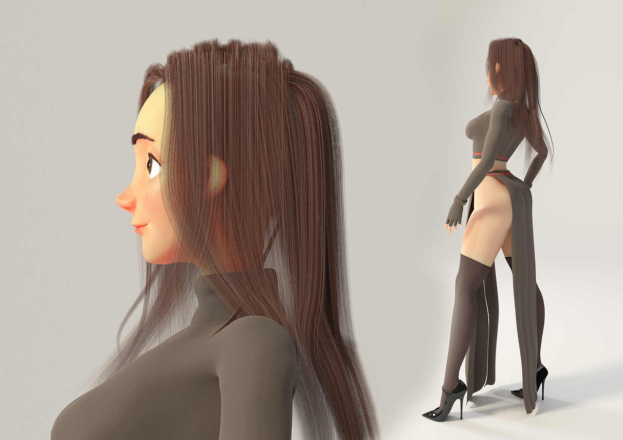 人物建模 | Aimee 可爱女孩（图ZMTM2NjkxMDgw） - 人物/生物 - 站酷设计师五天晴原创素材 - 站酷ZCOOL