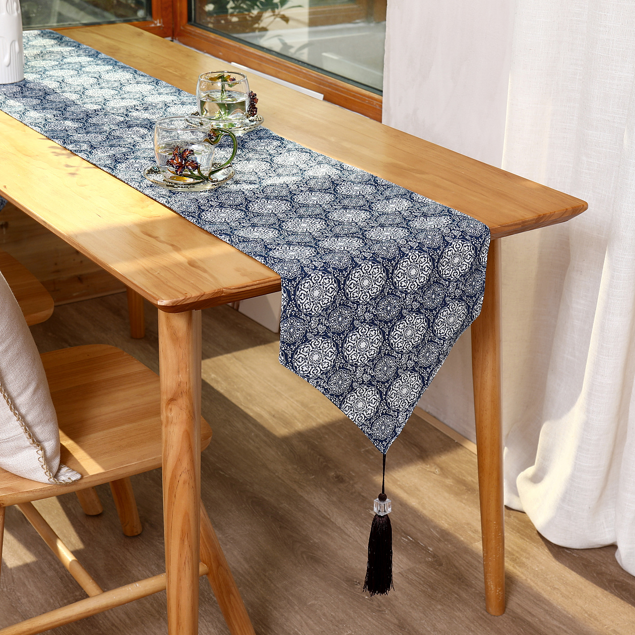 北欧几何餐桌桌旗现代简约时尚茶几旗餐旗布长条桌布餐垫-阿里巴巴