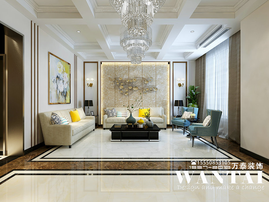 肥城别墅装修|肥城桃都国际 330平米 后现代风格装修