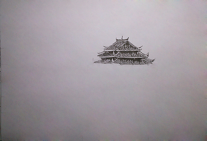 侗族风雨桥插画图片