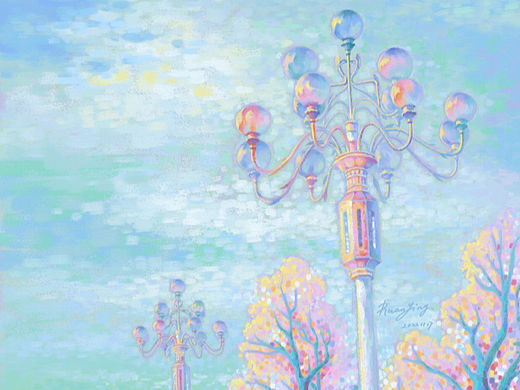 黃昏街燈（個(gè)人主頁(yè)-ZNjMwNzgyODA=） - 藝術(shù)插畫 - 站酷設(shè)計(jì)師軟盈RRuanYing原創(chuàng)素材 - 站酷ZCOOL