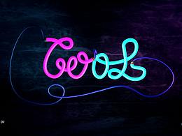 C4D练习作品-发光灯管字母（练习）