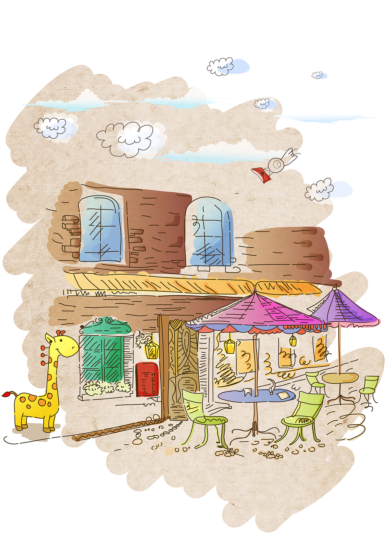 手绘 场景（图ZMzE1NDU2Njg=） - 商业插画 - 站酷设计师操静坤原创素材 - 站酷ZCOOL