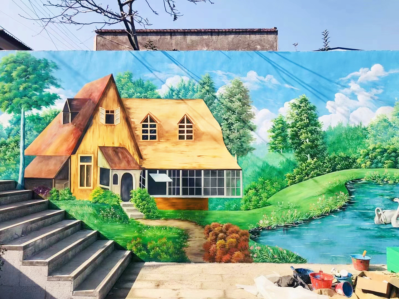 美丽乡村墙体彩绘|纯艺术|绘画|首打柠檬 - 原创作品 - 站酷 (zcool)