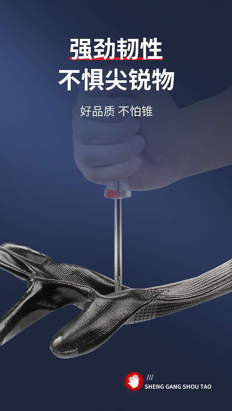 丁晴劳保手套 电商 全合成 白底图