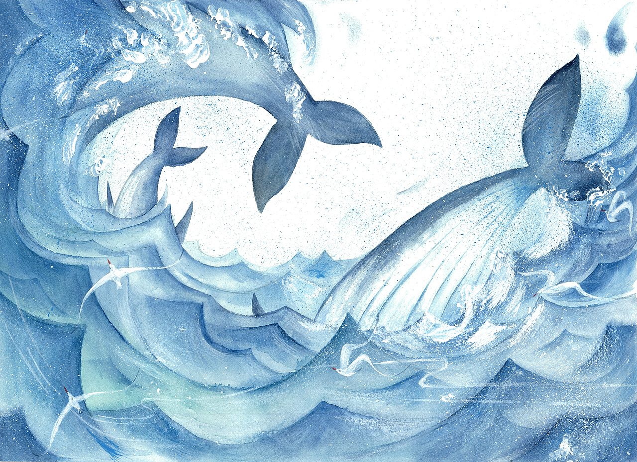 鲸鱼落落（图ZMjE2MzUwNDQw） - 绘本 - 站酷设计师yzxkumo原创素材 - 站酷ZCOOL