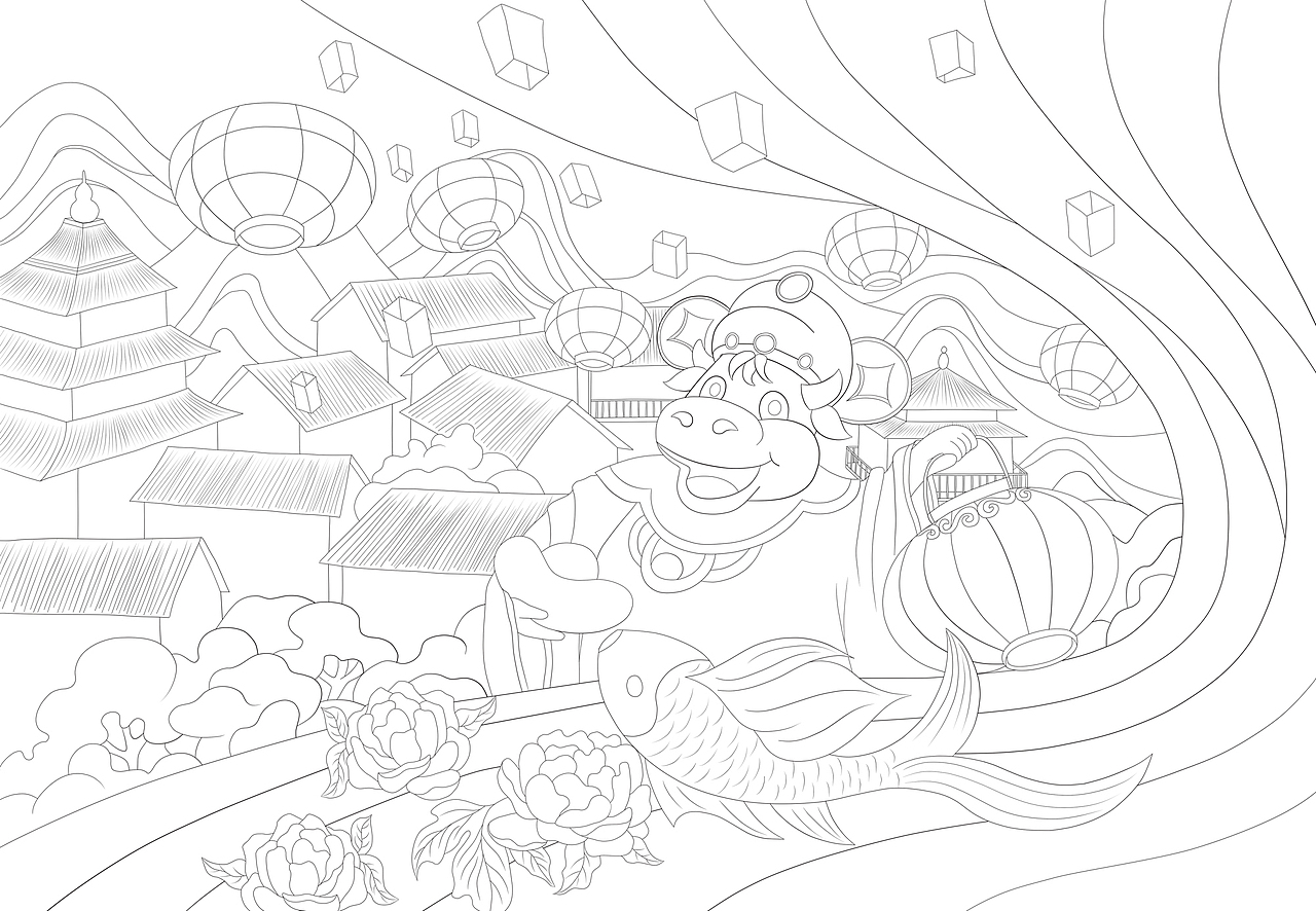 《牛转乾坤开鸿运》|插画|商业插画|是小麦呀_原创作品-站酷zcool