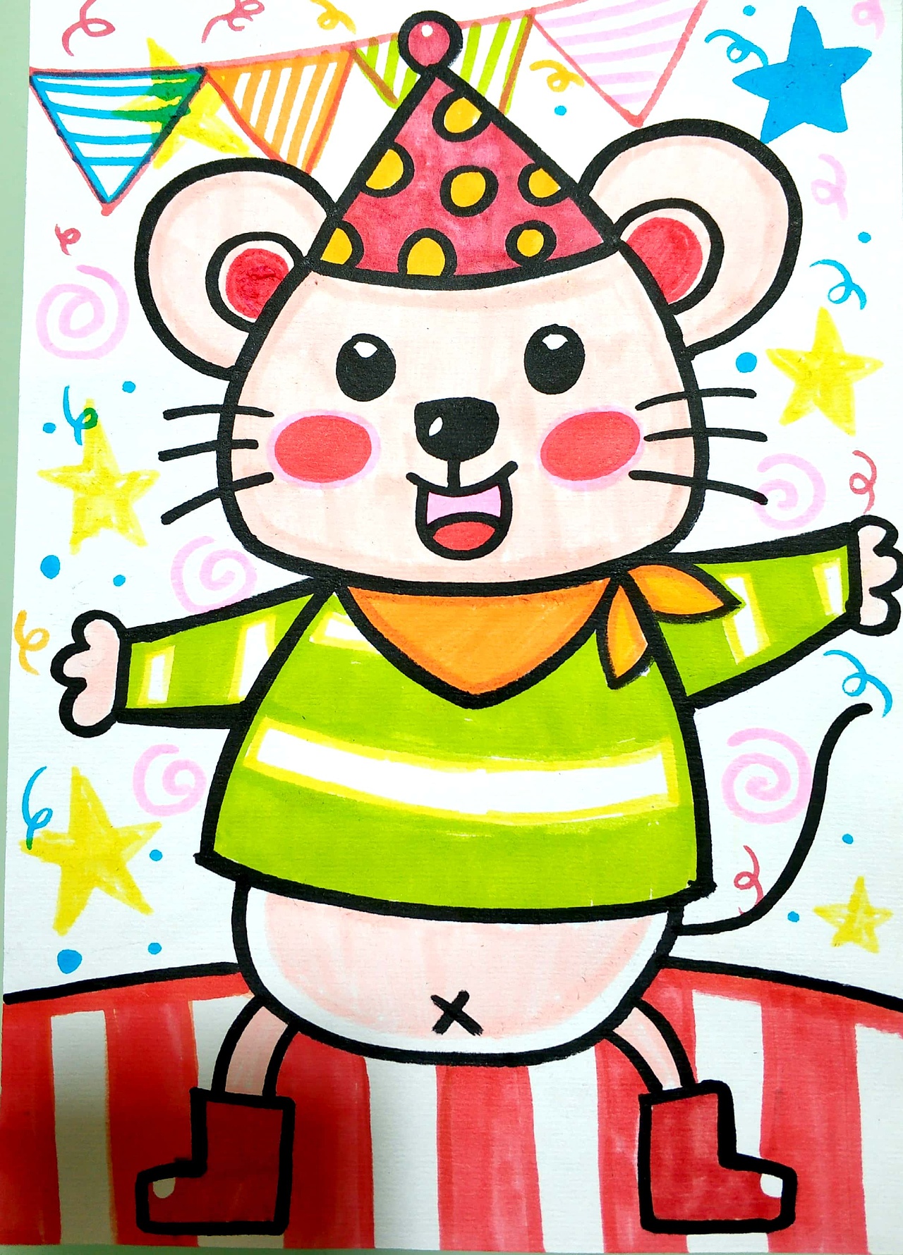 鼠年儿童画|纯艺术|绘画|z22657785_原创作品-站酷zcool