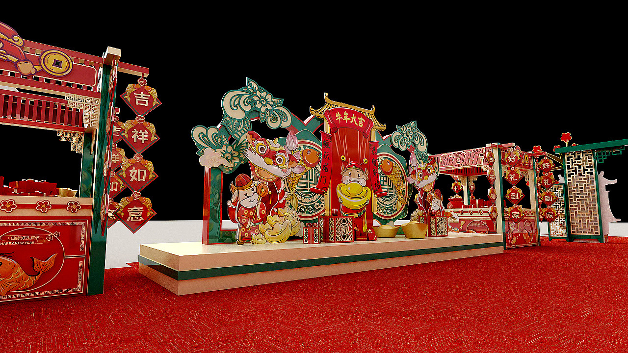 新年国潮美陈|空间|展陈设计|小宇不是小雨 - 原创作品 - 站酷 (zcool