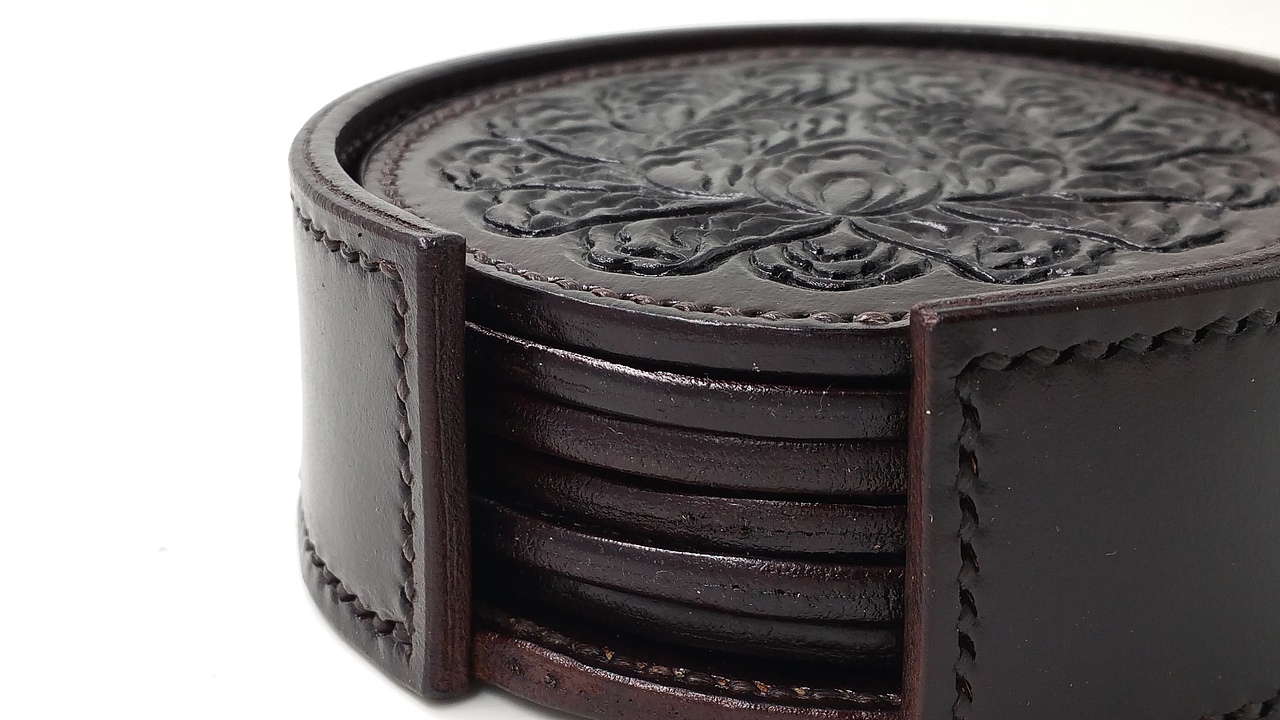 moli皮具手工杯垫